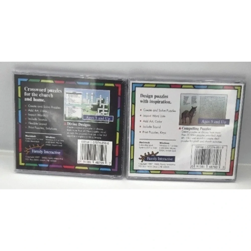 Vintage Bible Crossword & Word Search Studio PC CD-ROM Software Lot 1997 New